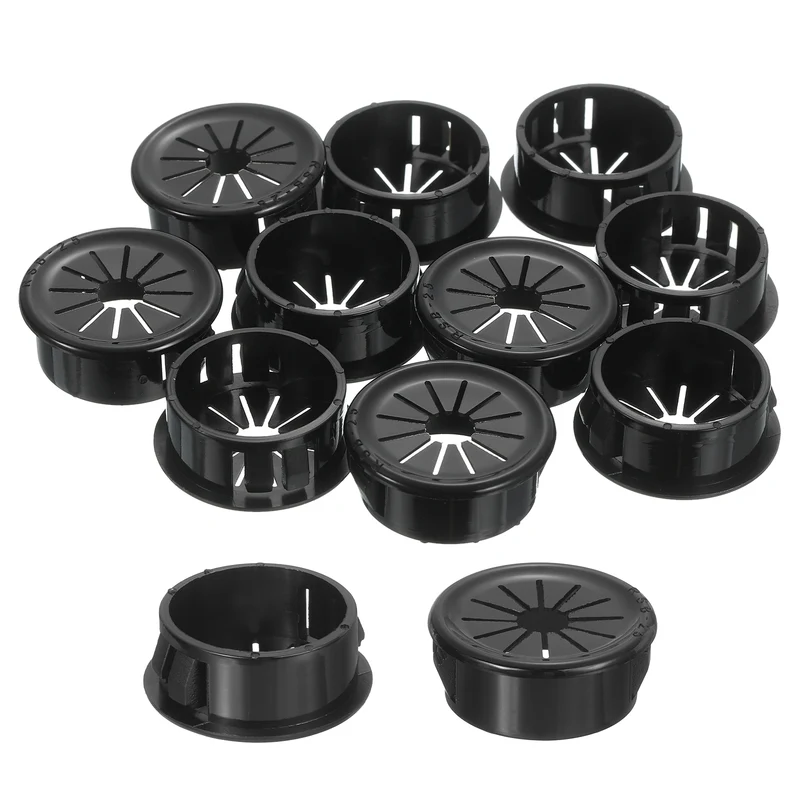 Snap Bushing Grommet, 0.98"(25mm) Mount Dia, 12Pcs Nylon Bushing Grommet, Black
