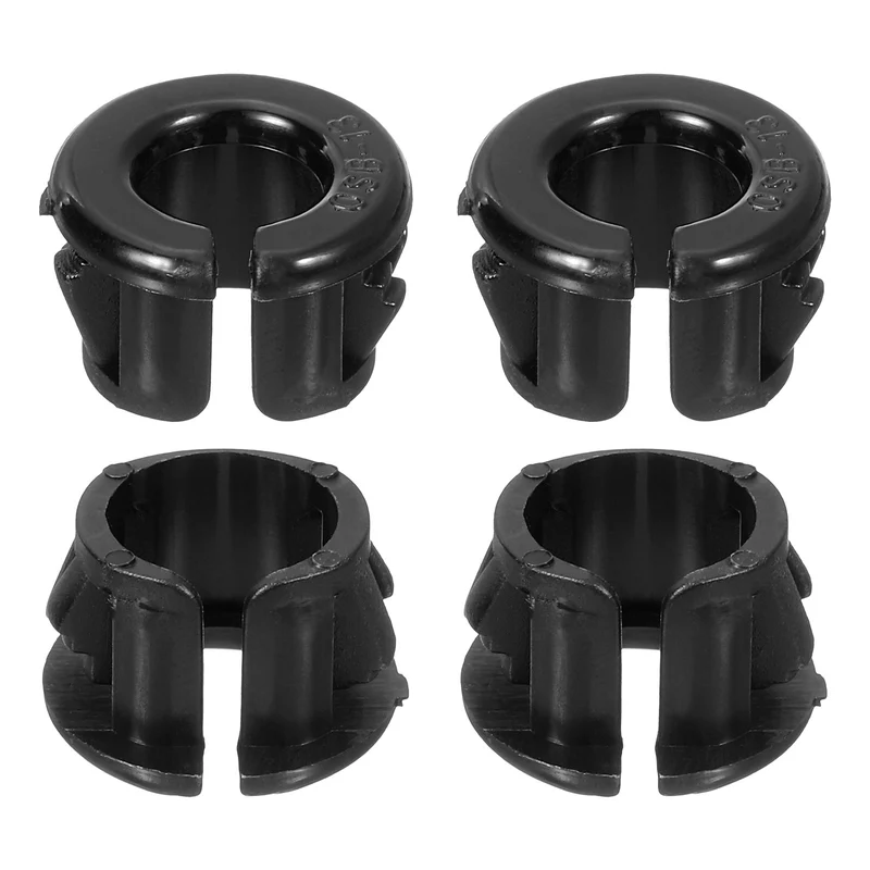 18 Pcs 1/2" Mounting Dia Opened Snap Bushing - Black Round Nylon Snap in Cable