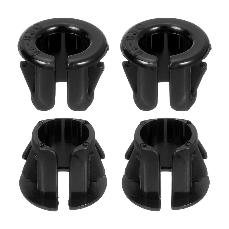 38 Pcs 11/32" Mounting Dia Opened Snap Bushing - Black Round Nylon Snap in Cable