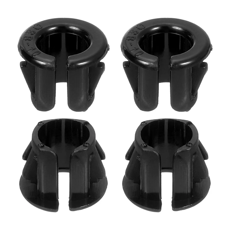18 Pcs 11/32" Mounting Dia Opened Snap Bushing - Black Round Nylon Snap in Cable