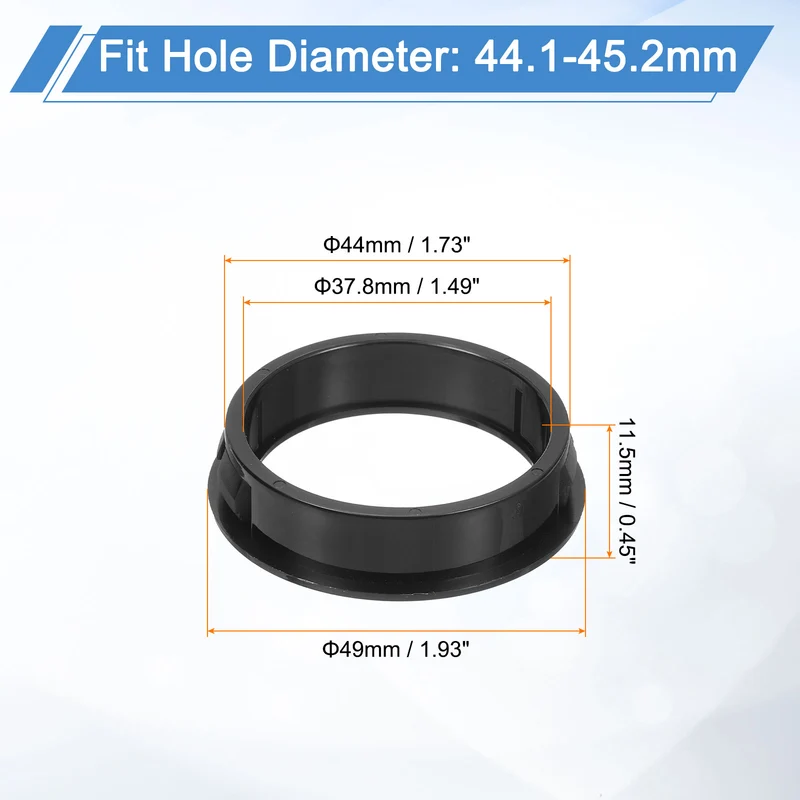 10 Pcs 1-3/4" Mounting Dia Black Round Nylon Snap in Cable Grommet Protector