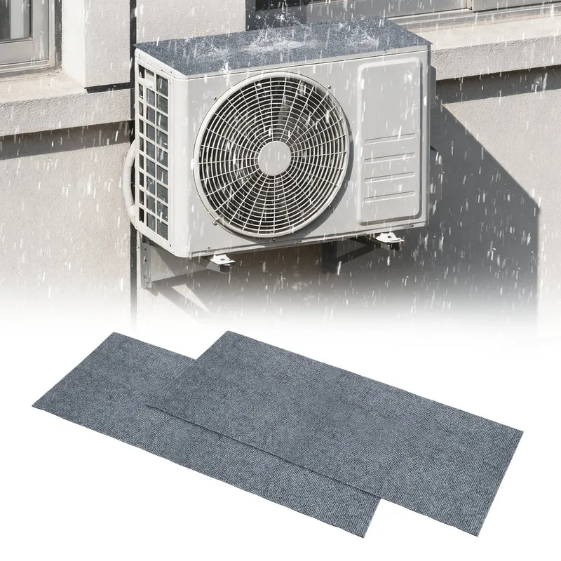 2Pcs Air Conditioner Drip Cushion 39"x16"x5/32" Self-Adhesive AC Top Pad Gray