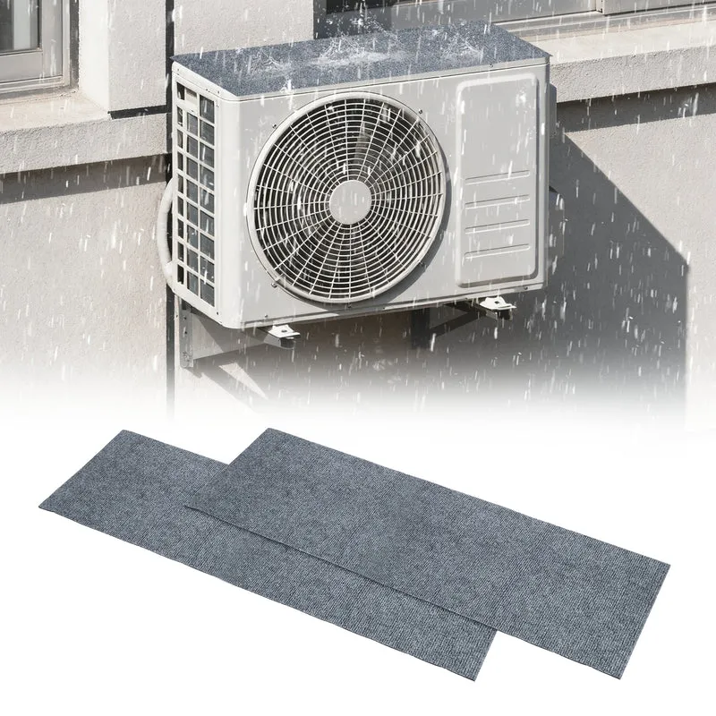 2Pcs Air Conditioner Drip Cushion 39"x12"x5/32" Self-Adhesive AC Top Pad Gray