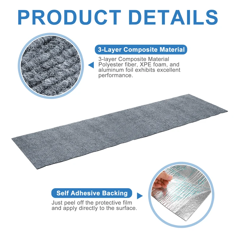 2Pcs Air Conditioner Drip Cushion 39"x12"x5/32" Self-Adhesive AC Top Pad Gray