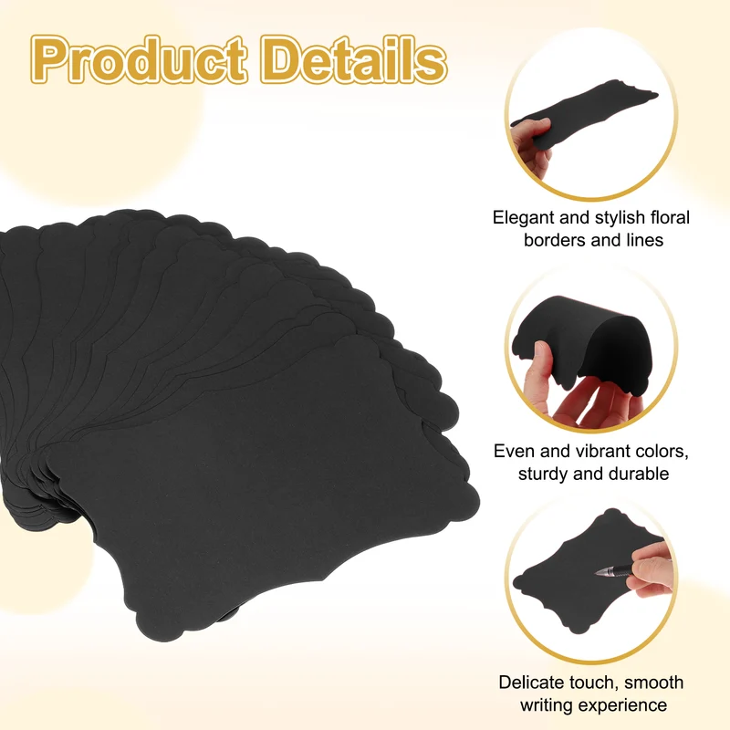 60Pcs Blank Kraft Cards Cardstock, 2x3 Inch Thick Cardstock Paper Black