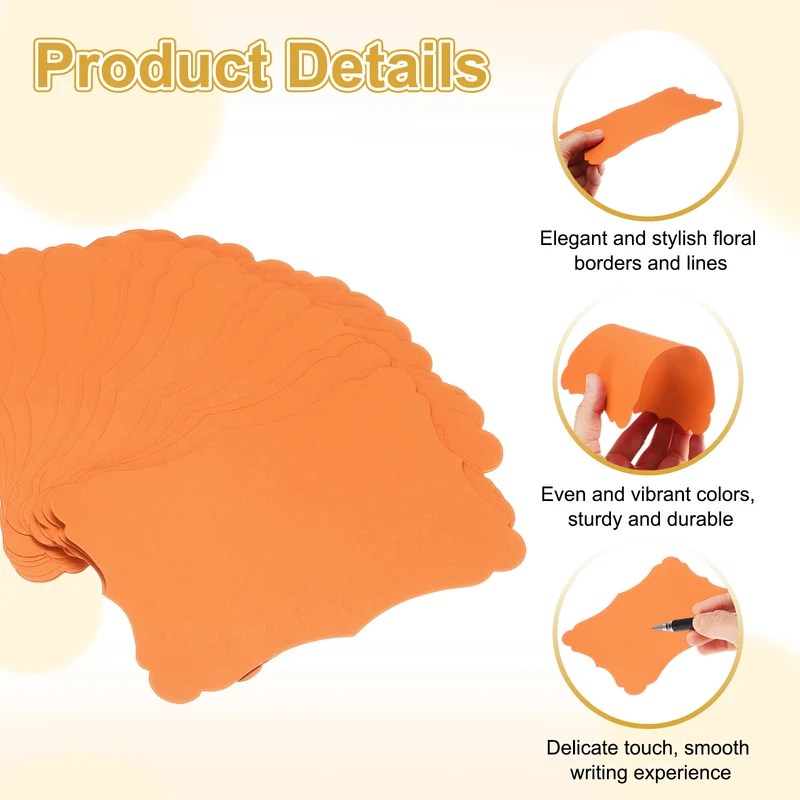 60Pcs Blank Kraft Cards Cardstock, 4x6 Inch Thick Cardstock Paper Orange
