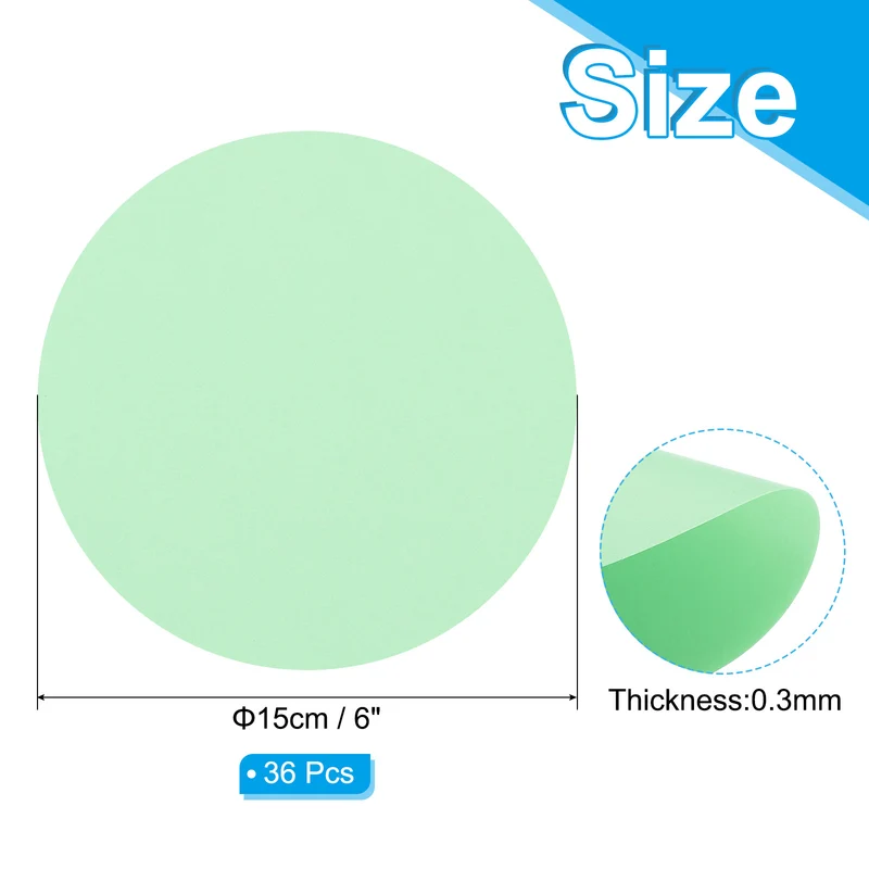 6inch Circle Card Stock, 36Pcs Cutouts Paper Thick Cardstock Coaster Light Green