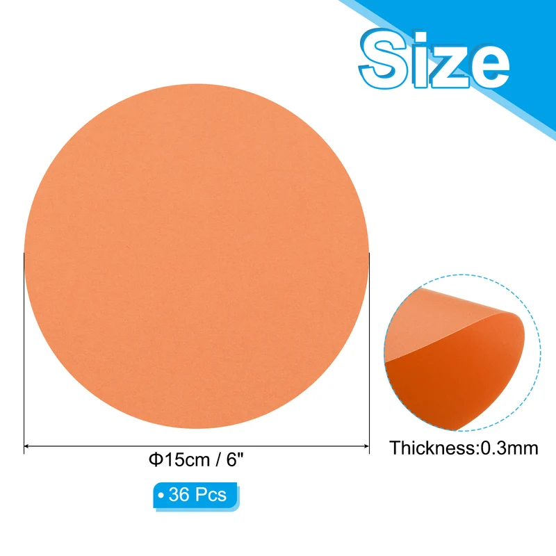 6inch Circle Card Stock, 36Pcs Cutouts Paper Thick Cardstock Coaster Orange