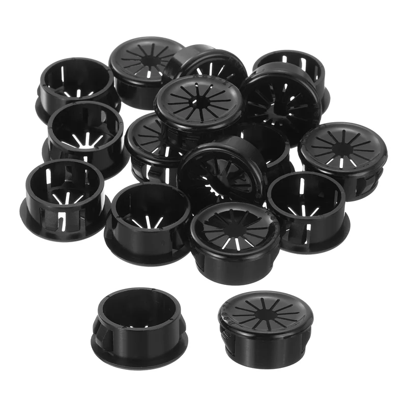 Snap Bushing Grommet, 0.83"(21mm) Mount Dia, 28Pcs Nylon Bushing Grommet, Black