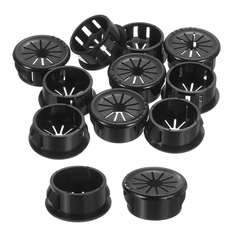 Snap Bushing Grommet, 0.83"(21mm) Mount Dia, 12Pcs Nylon Bushing Grommet, Black