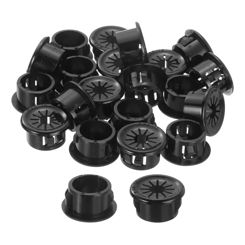 Snap Bushing Grommet, 0.63"(16mm) Mount Dia, 28Pcs Nylon Bushing Grommet, Black
