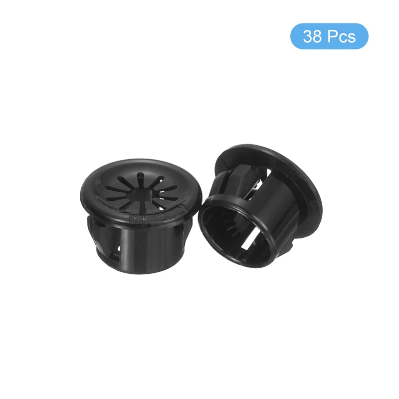 Snap Bushing Grommet, 0.51"(13mm) Mount Dia, 38Pcs Nylon Bushing Grommet, Black