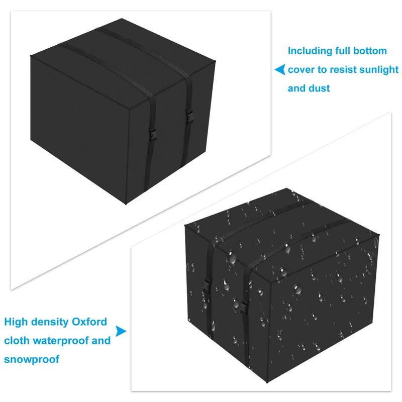 Air Conditioner Cover for Outside Units, 21x15.7x15 inch Waterproof Window AC Unit Cover Winter Dustproof Outdoor Window AC Protection Covers for Outdoor, Black