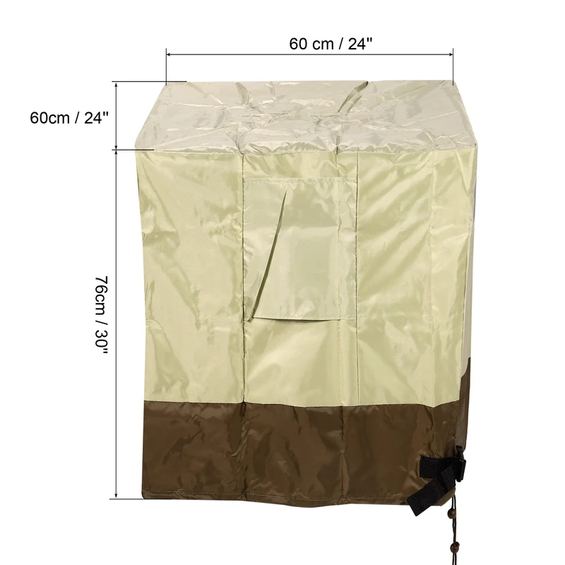 Air Conditioner Cover 24x24x30 Inches Oxford Cloth Waterproof Beige Brown