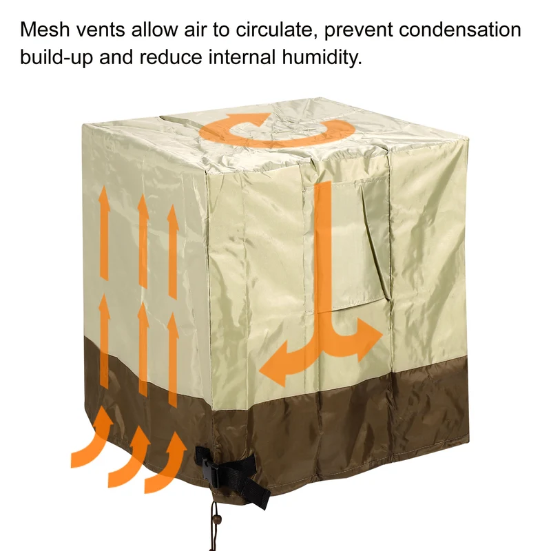 Air Conditioner Cover 24x24x30 Inches Oxford Cloth Waterproof Beige Brown