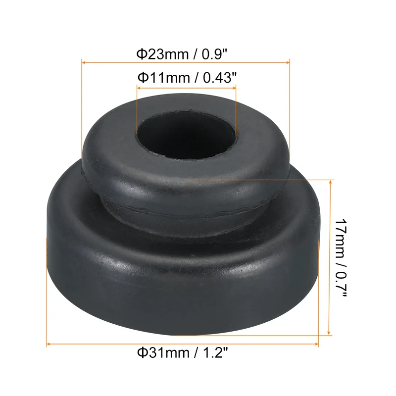 4 Pack Refrigeration Compressor Rubber Mounting Feet Foot Mount Black
