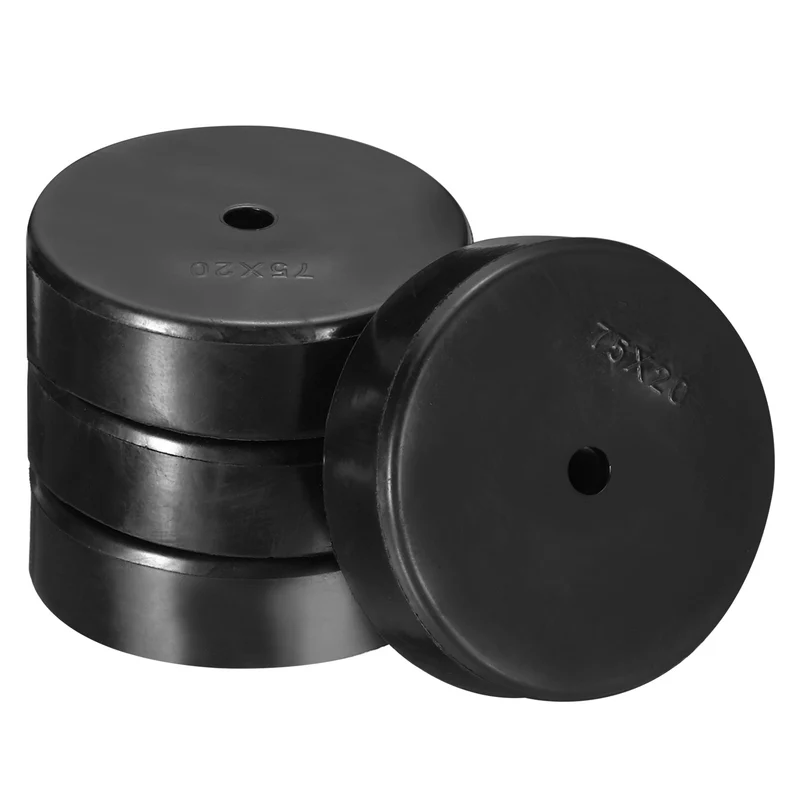 4Pcs Multi Purpose Rubber Spacer 3" OD x 5/16" ID x 0.8" Thickness Black