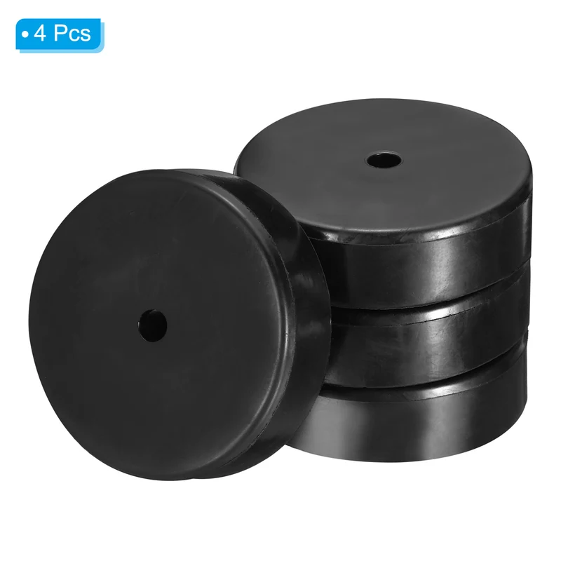 4Pcs Multi Purpose Rubber Spacer 3" OD x 5/16" ID x 0.8" Thickness Black