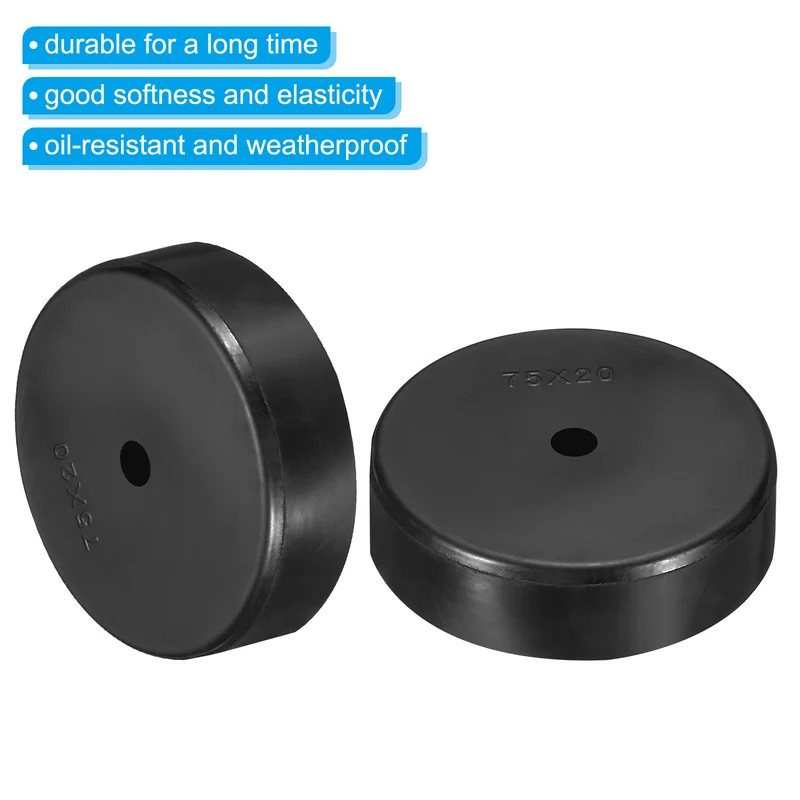 4Pcs Multi Purpose Rubber Spacer 3" OD x 5/16" ID x 0.8" Thickness Black
