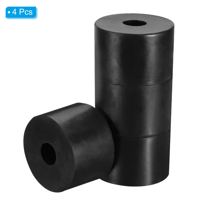 4Pcs Multi Purpose Rubber Spacer, 2.4" OD x 45/64" ID x 1.6" Thickness, Black