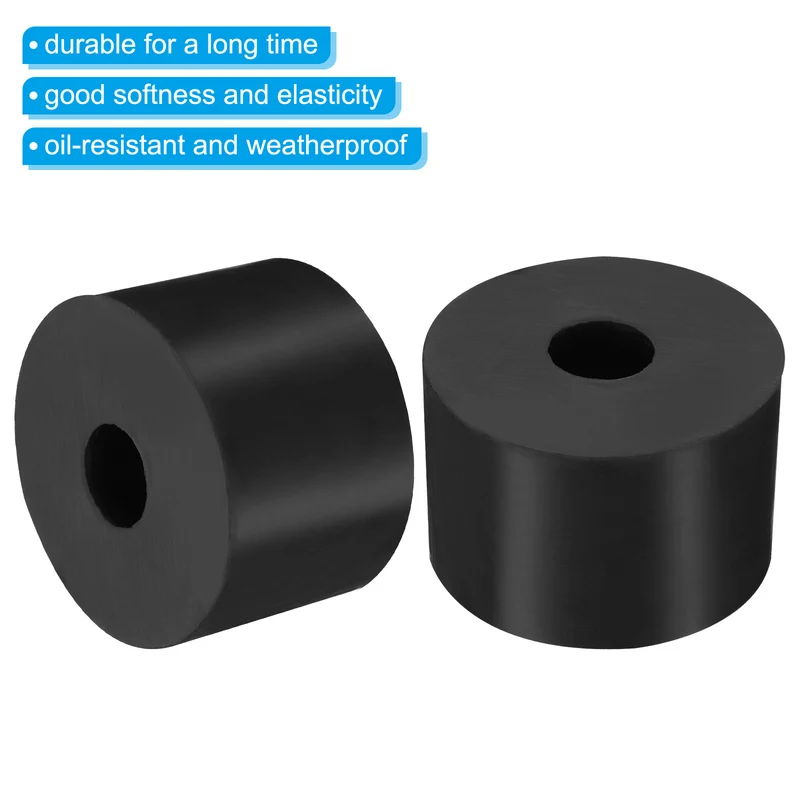 4Pcs Multi Purpose Rubber Spacer, 2.4" OD x 45/64" ID x 1.6" Thickness, Black
