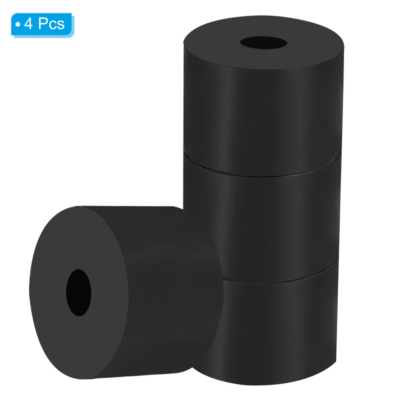 4Pcs Multi Purpose Rubber Spacer 2" OD x 15/32" ID x 1.6" Thickness Black