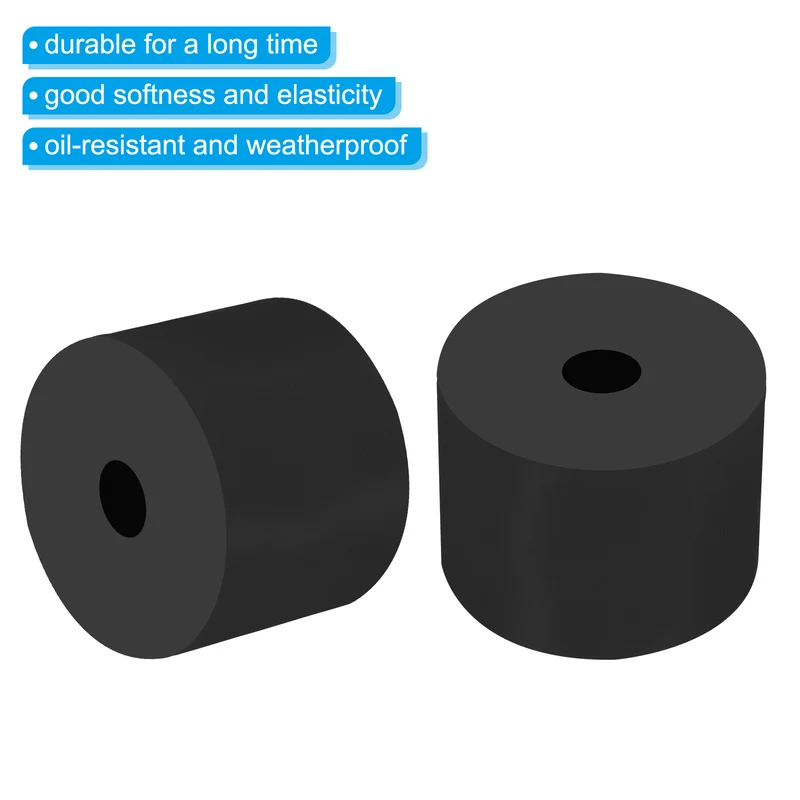 4Pcs Multi Purpose Rubber Spacer 2" OD x 15/32" ID x 1.6" Thickness Black