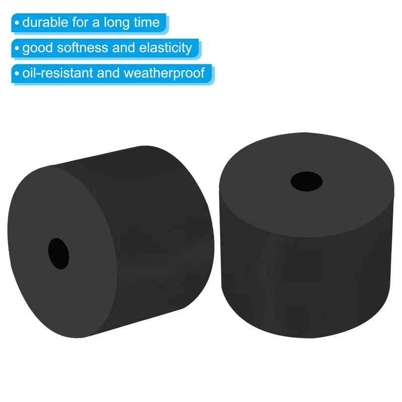 Multi Purpose Rubber Spacer, 4 Pcs 2"OD 0.3"ID 1.6"Thick Neoprene Round Anti-vibration Isolation Pads Isolator Rubber Bushings Spacer Washer for HVAC Bolts Car Accessories