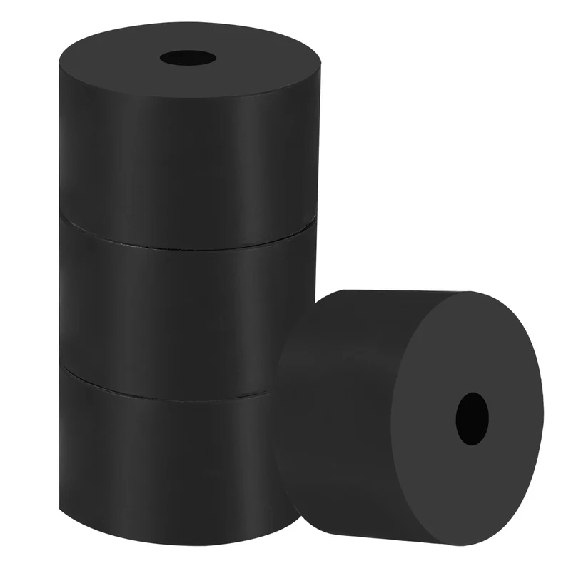 4Pcs Multi Purpose Rubber Spacer, 2" OD x 25/64" ID x 1.2" Thickness, Black