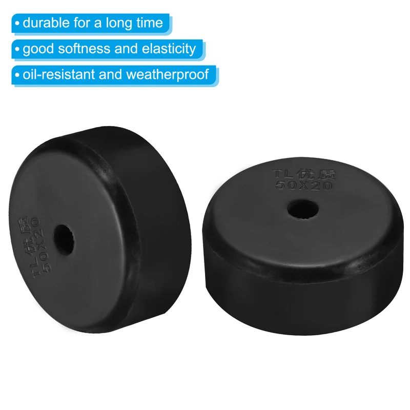 4Pcs Multi Purpose Rubber Spacer, 2" OD x 5/16" ID x 0.8" Thickness, Black