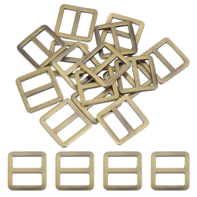 15 Pcs Metal Tri-glide Slide Buckle, 19mm Slider Strap Replacement, Bronze