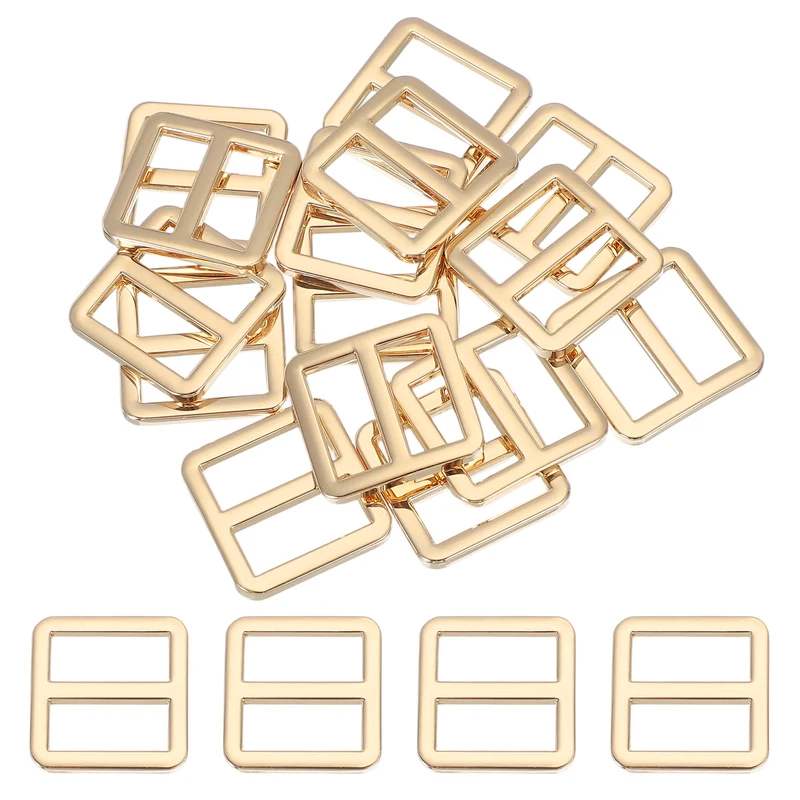 15 Pcs Metal Tri-glide Slide Buckle, 19mm Slider Strap Replacement, Gold