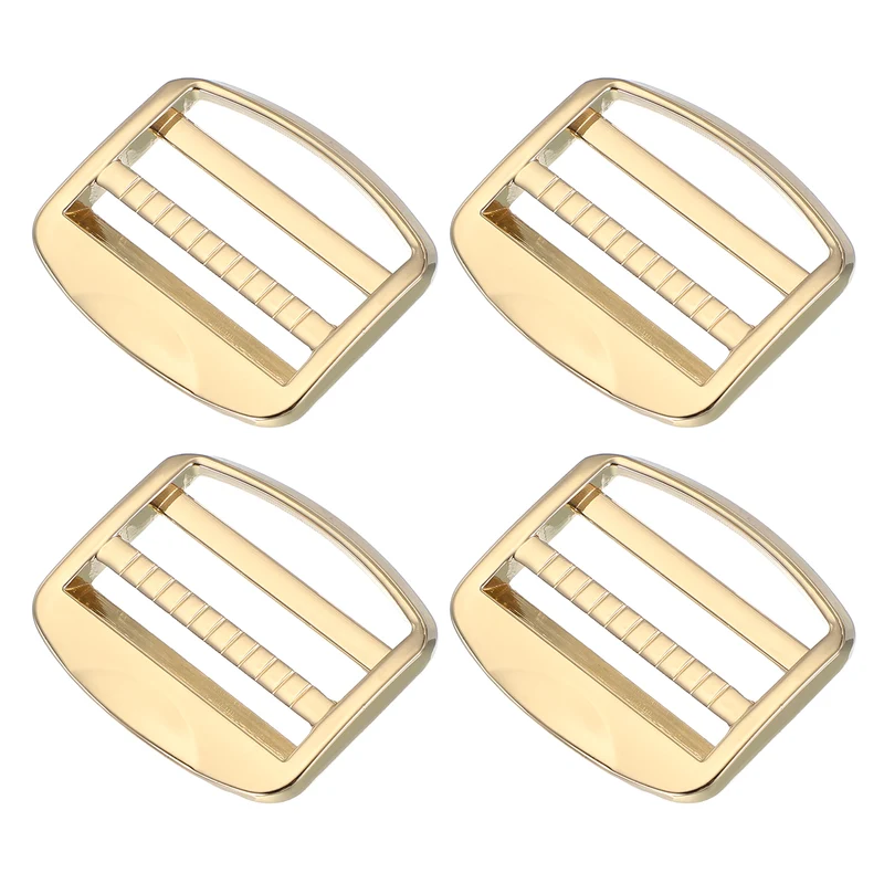 4pcs Ladder Lock Buckle Slider 1-1/2" Zinc Alloy Adjustable Buckle Light Gold 7