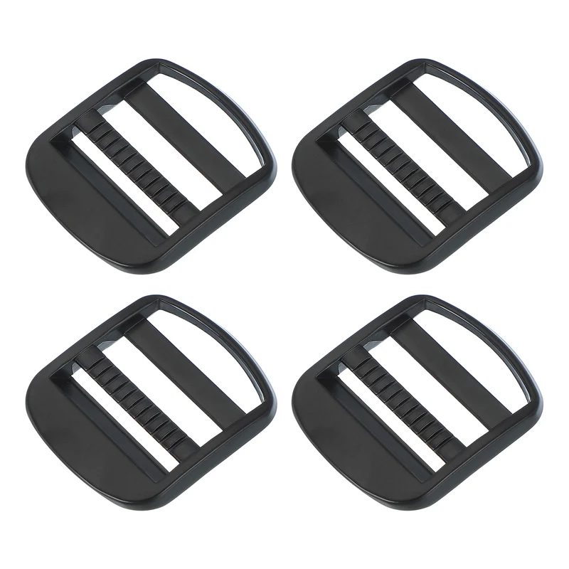 4pcs Ladder Lock Buckle Slider 1-1/4" Zinc Alloy Adjustable Buckle Black 7