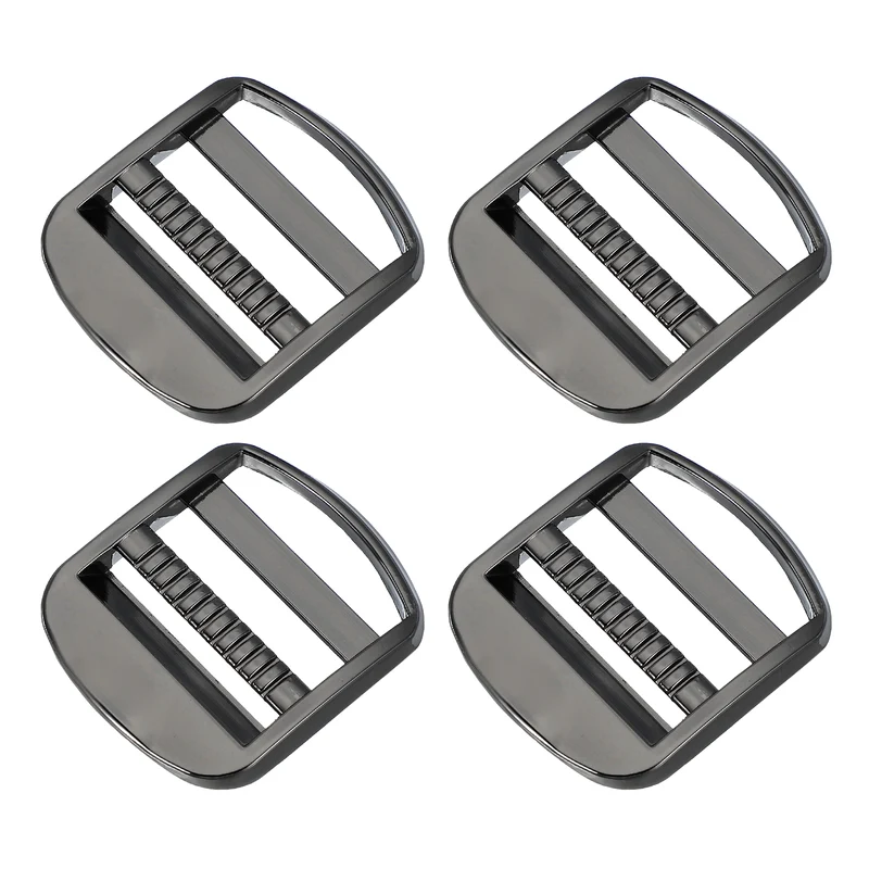 4pcs Ladder Lock Buckle Slider 1-1/4" Zinc Alloy Adjustable Buckle, Black-Gray 7