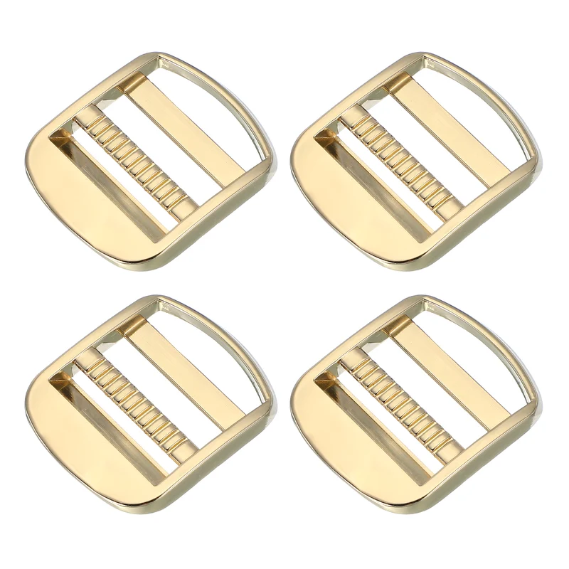 4pcs Ladder Lock Buckle Slider 1-1/4" Zinc Alloy Adjustable Buckle, Light Gold 7