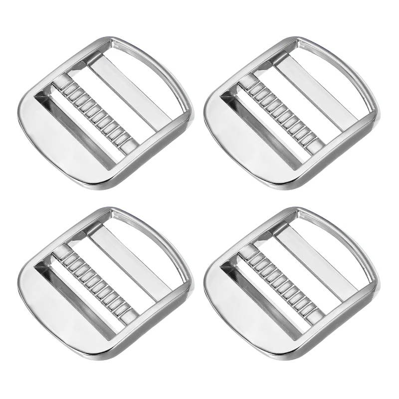 4pcs Ladder Lock Buckle Slider 1-1/4" Zinc Alloy Adjustable Buckle, Silver 7