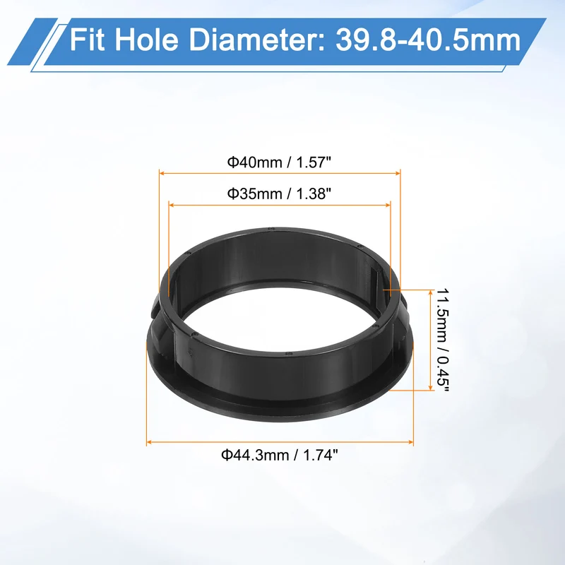 4 Pcs 1-9/16" Mounting Dia Black Round Nylon Snap in Cable Grommet Protector