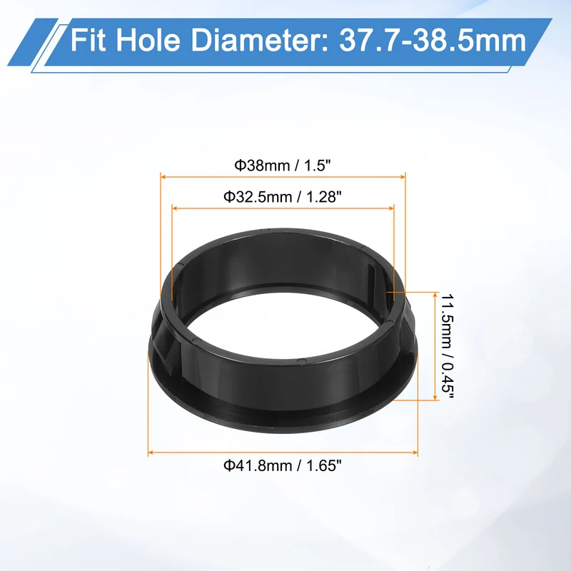4Pcs 1-1/2" Mounting Dia Black Round Nylon Snap in Cable Grommet Protector