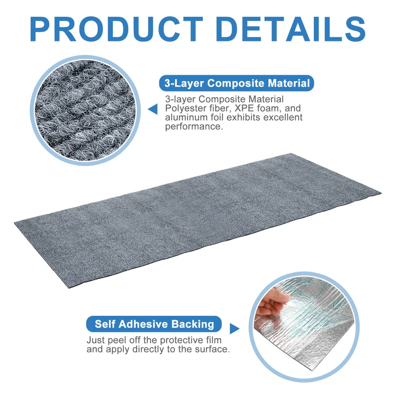 Air Conditioner Drip Cushion 39"x16"x5/32" Self-Adhesive AC Top Pad Gray
