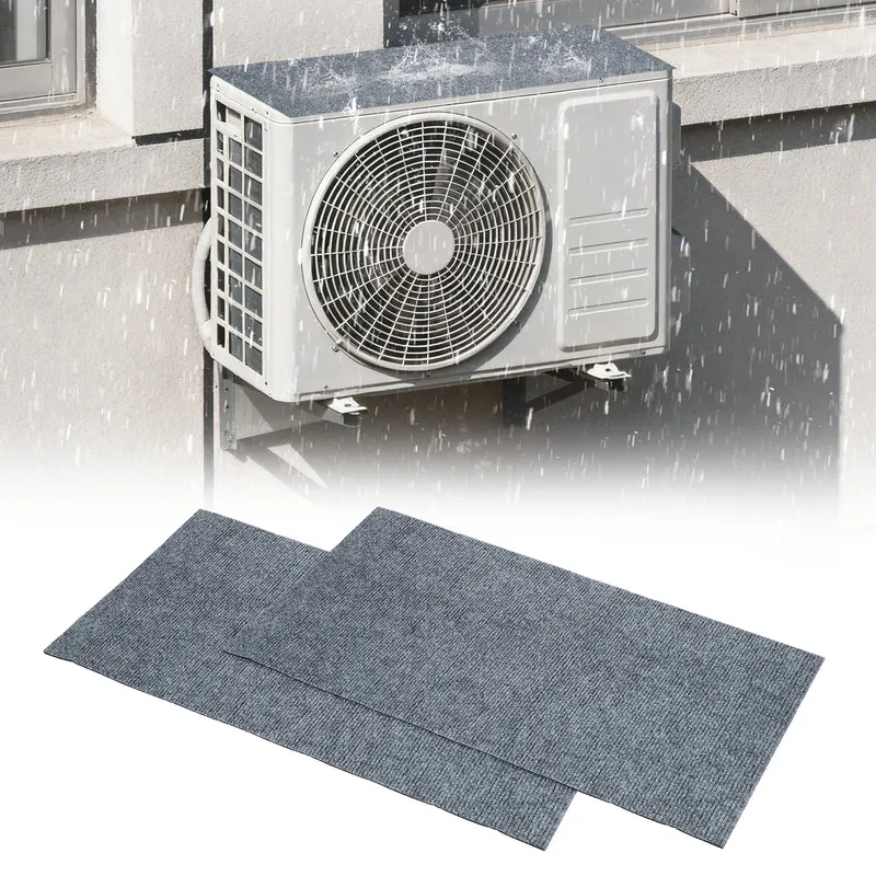 2Pcs Air Conditioner Drip Cushion 24"x12"x5/32" Self-Adhesive AC Top Pad Gray
