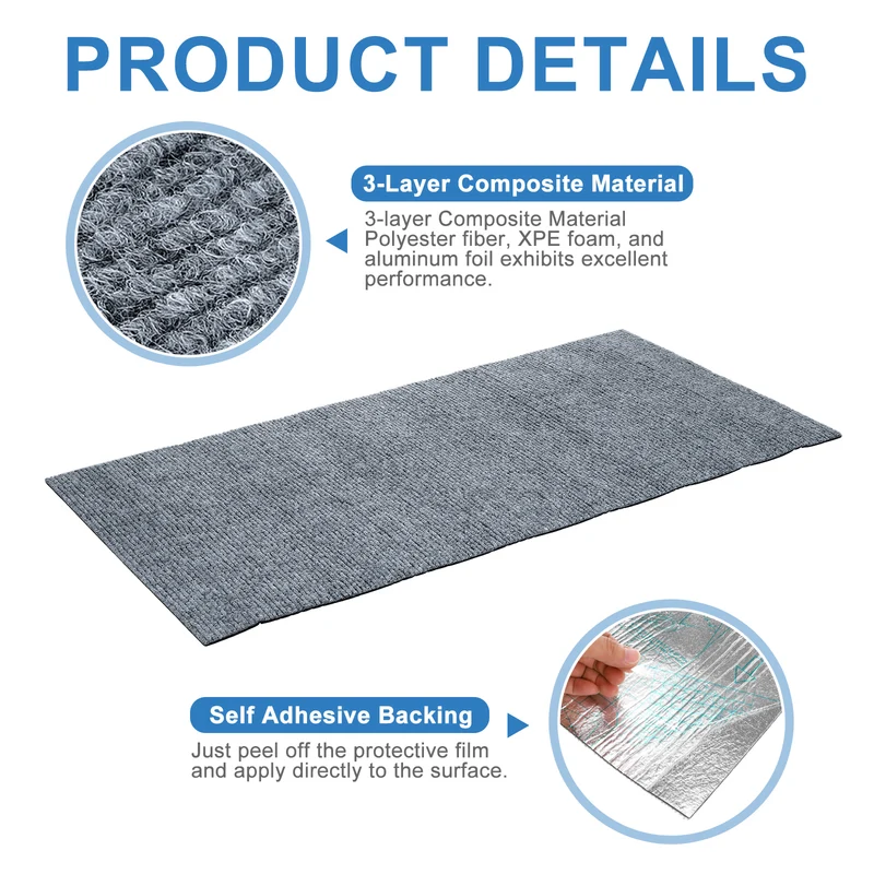 2Pcs Air Conditioner Drip Cushion 24"x12"x5/32" Self-Adhesive AC Top Pad Gray