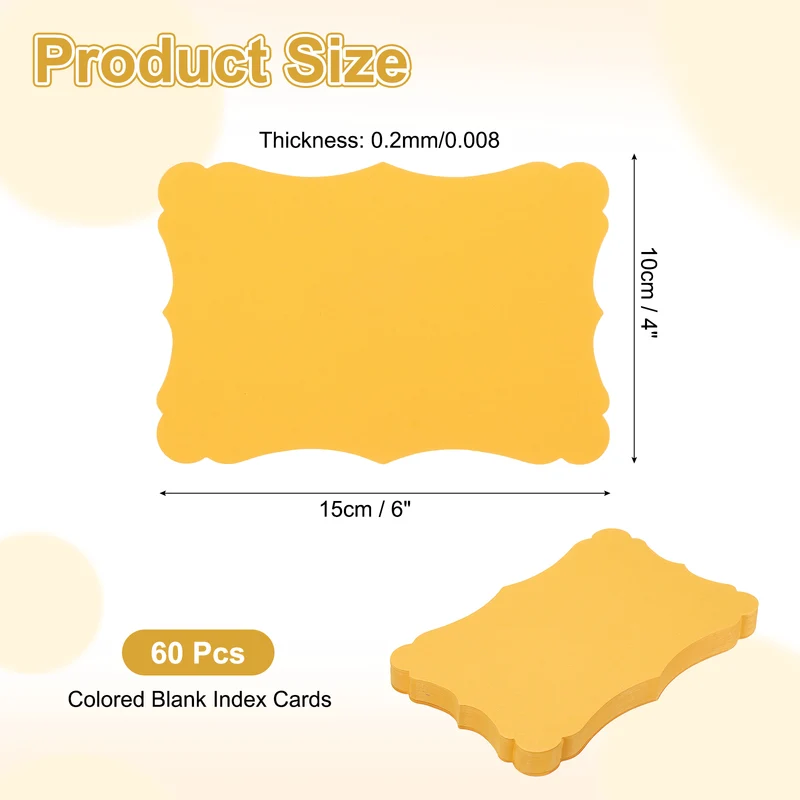 60Pcs Blank Kraft Cards Cardstock, 4x6 Inch Thick Cardstock Paper Golden
