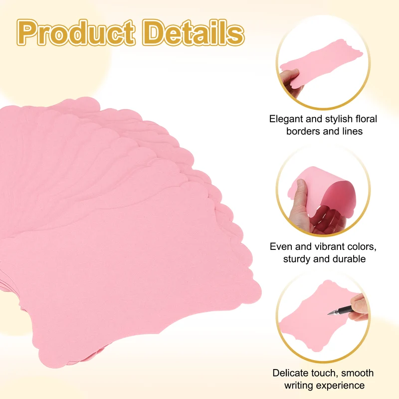 60Pcs Blank Kraft Cards Cardstock, 4x6 Inch Thick Cardstock Paper Pink