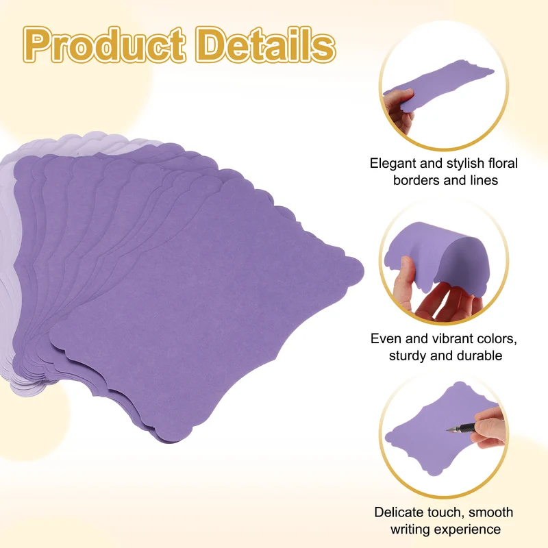 60Pcs Blank Kraft Cards Cardstock, 4x6 Inch Thick Paper Deep Purple Light Purple