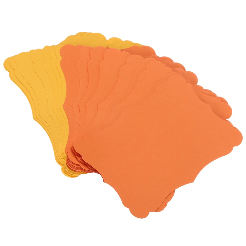 60Pcs Blank Kraft Cards Cardstock, 4x6 Inch Thick Cardstock Paper Orange Golden