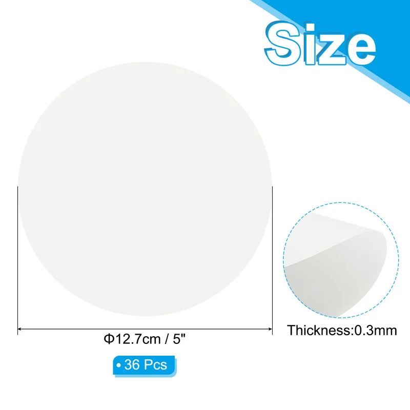 5inch Circle Card Stock, 36Pcs Cutouts Paper Thick Cardstock Coaster White