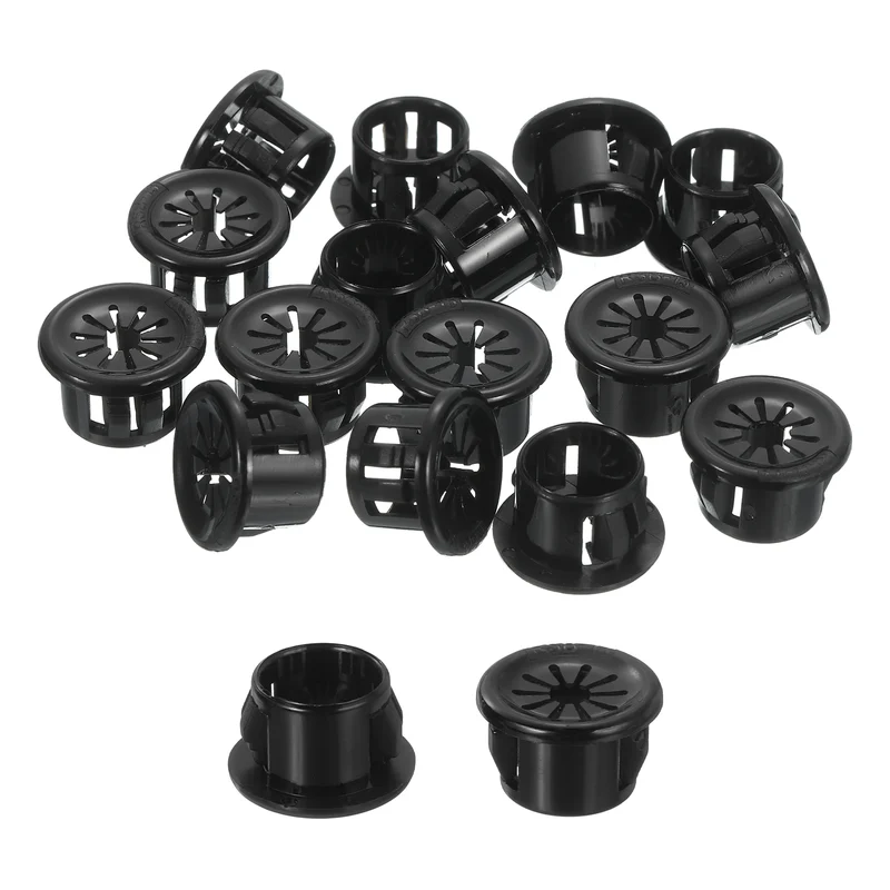 Snap Bushing Grommet, 0.51"(13mm) Mount Dia, 18Pcs Nylon Bushing Grommet, Black