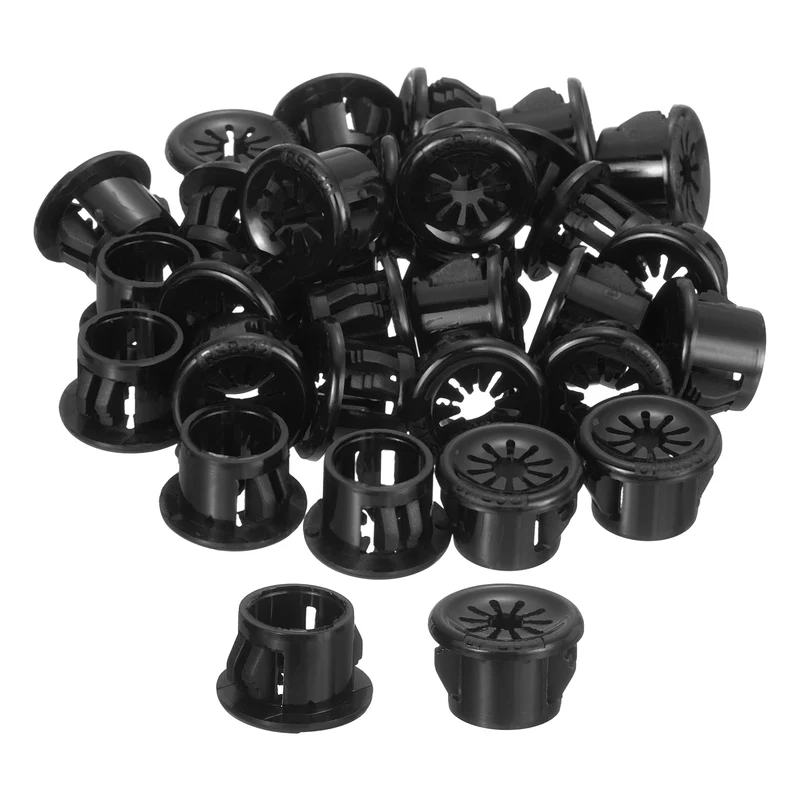 Snap Bushing Grommet, 0.47"(12mm) Mount Dia, 38Pcs Nylon Bushing Grommet, Black