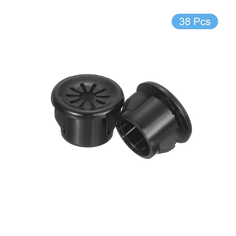Snap Bushing Grommet, 0.47"(12mm) Mount Dia, 38Pcs Nylon Bushing Grommet, Black